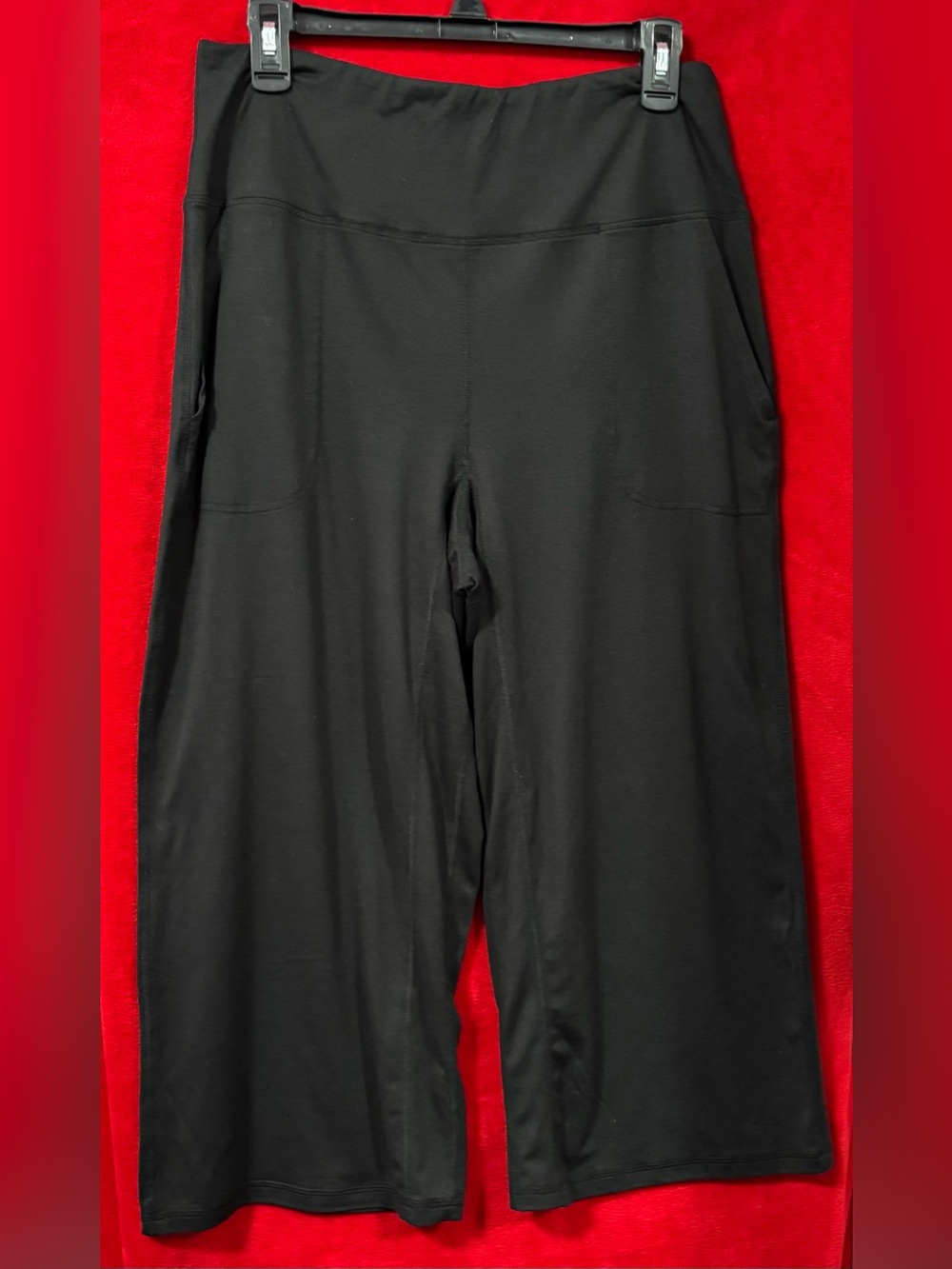 Jones New York Sport Wide Leg Crop Culotte Pants Black Women's Large - Picture 2 of 15